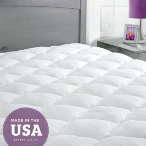 ExceptionalSheets Rayon Bamboo Queen Mattress Pad with Fitted Skirt