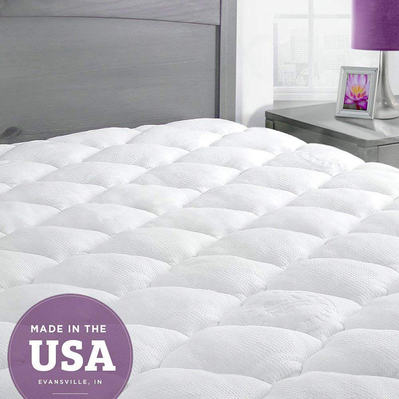 ExceptionalSheets Rayon Bamboo Queen Mattress Pad with Fitted Skirt