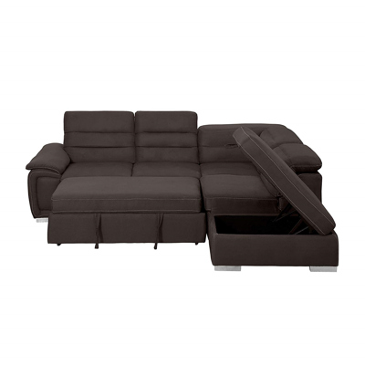 Homelegance Platina Sectional Sofa with Pull Out Bed and Ottoman