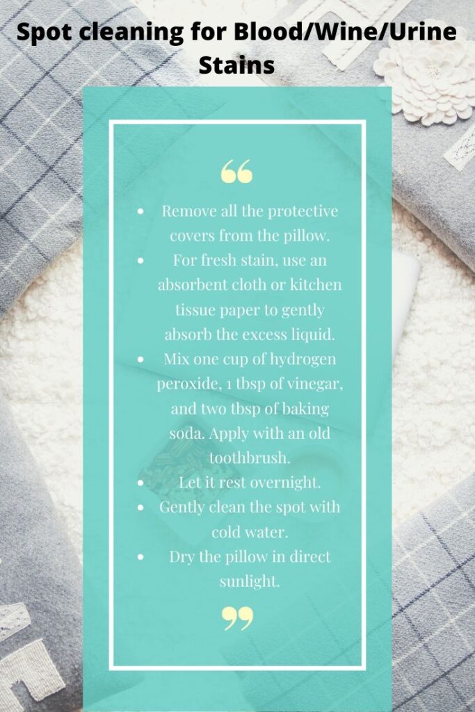 how to clean blood from pillow